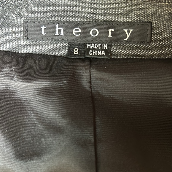 Theory Grey Tie Blazer Size 8 Wool blend - Picture 2 of 6